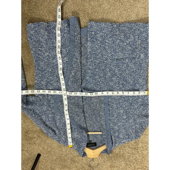 Talbots Blue Tweed Open Front XL Plus Size Preppy Classic Mature Chic Work Wear - Picture 7 of 8